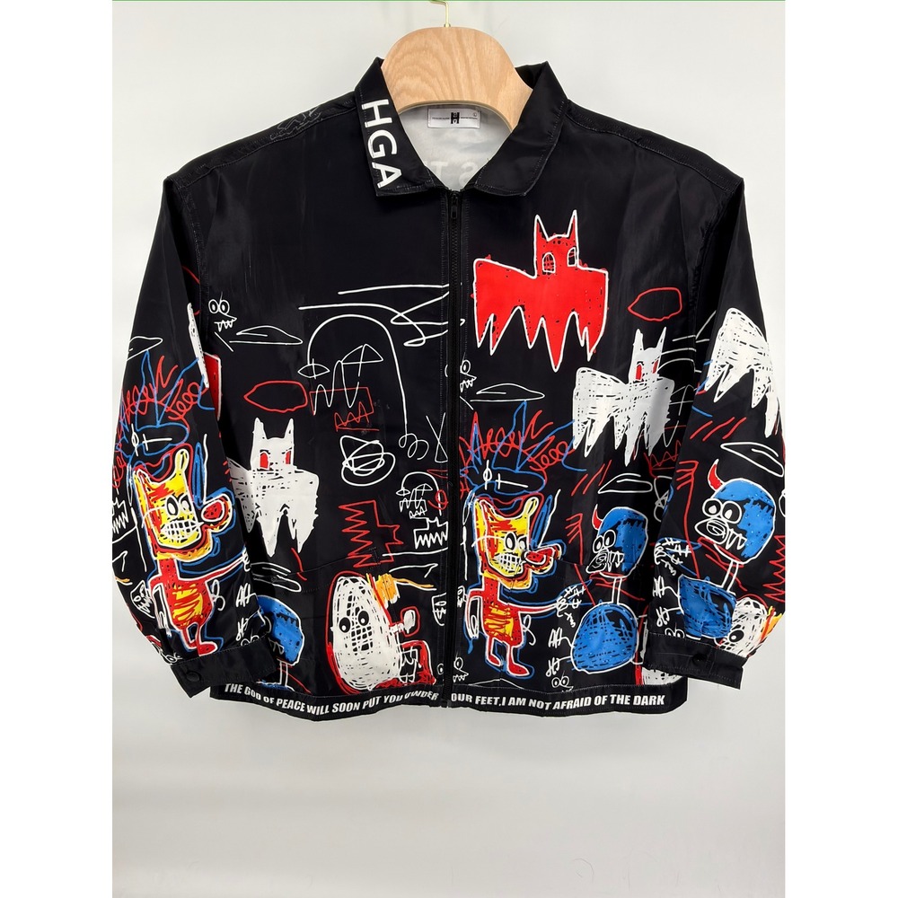 Darkness Trembles" Graffiti Jacket - Men's Size Large‎ Full Zip Faith